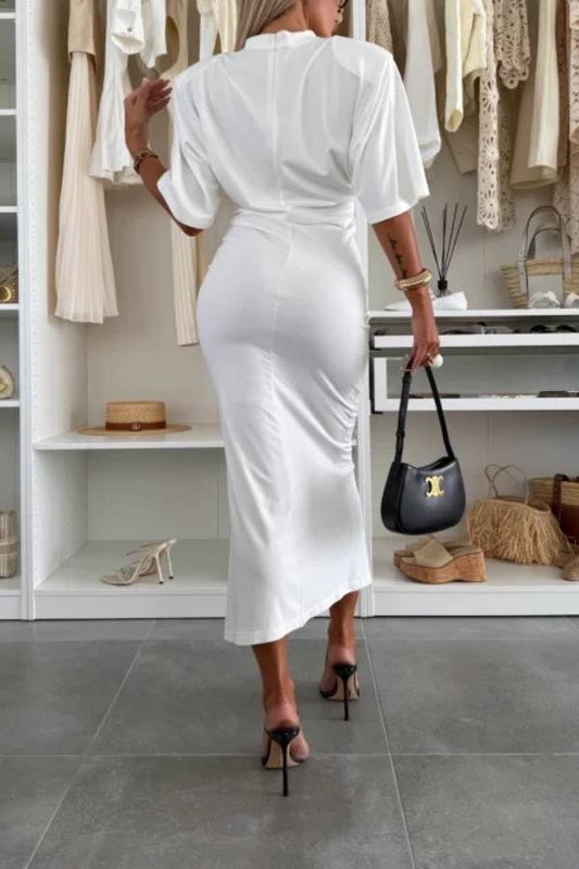 JO | Cotton midi dress with slits