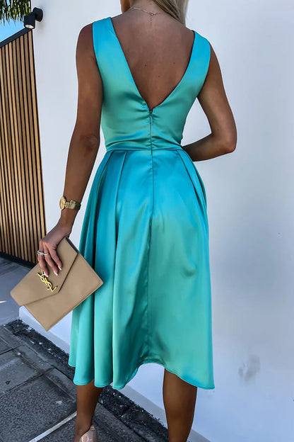 JO | Hold You In My Memory Satin Midi Dress