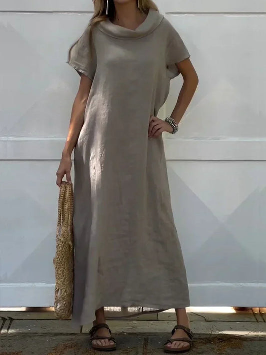 JO | Linen dress with pockets on the collar