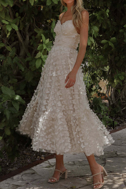 JO | Elegant strappy lace midi dress