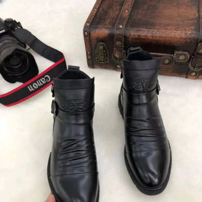 JO | Hand-stamped boots with zipper