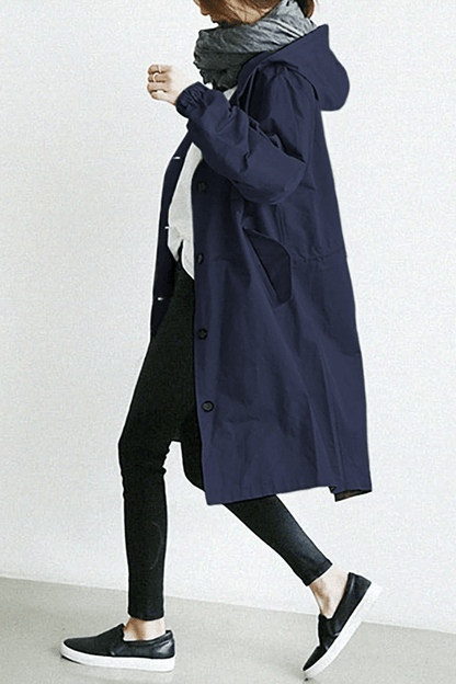 JO | Stylish, plain-colored, loose trench coat