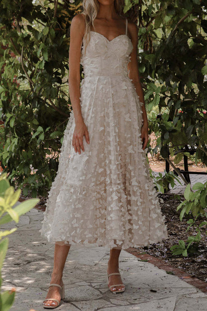 JO | Elegant strappy lace midi dress