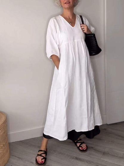 JO | Relaxed elegance V-neck maxi dress