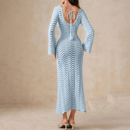 JO | elegant crochet midi dress for women