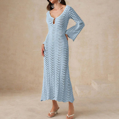 JO | elegant crochet midi dress for women