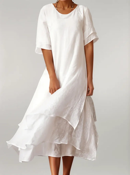 JO | Flowing midi dress in a layered look