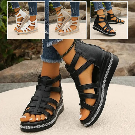 JO | Wedge sandals with rhinestones